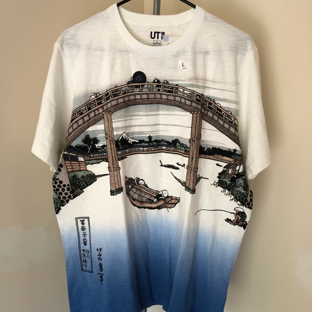 Uniqlo Hokusai Blue Shirt